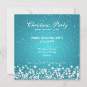 パーティーの招待状 エレガントな輝き カスタム ブルー 招待状 (正面)