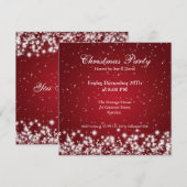 パーティーの招待状 エレガントな輝き カスタム 赤 招待状 (正面/裏面)