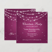 パーティーの招待状 エレガントな輝く鎖とバラの実 招待状 (正面/裏面)