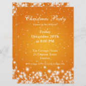 パーティーの招待状 オレンジ 洗練された 冬 輝き 招待状 (正面/裏面)