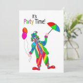 パーティーの招待状、カラフルなピエロ 招待状 (スタンド正面)