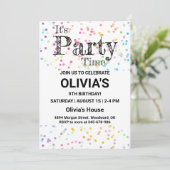 パーティーの招待状（コンフェッティ付き）, パーティータイムだよ！ カラフル 招待状 (スタンド正面)