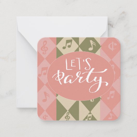 パーティーの招待状 ノートカード (正面)