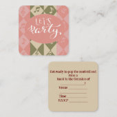 パーティーの招待状 ノートカード (正面/裏面)