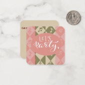 パーティーの招待状 ノートカード (正面/裏面インサイチュ)