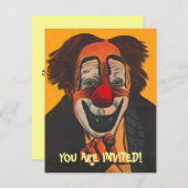 パーティーの招待状 ピエロ ~ 簡単にカスタマイズできます! 招待状 (正面/裏面)