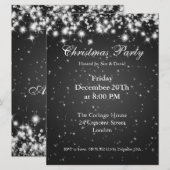 パーティーの招待状 ブラック エレガント 輝き オーダーメイド 招待状 (正面/裏面)