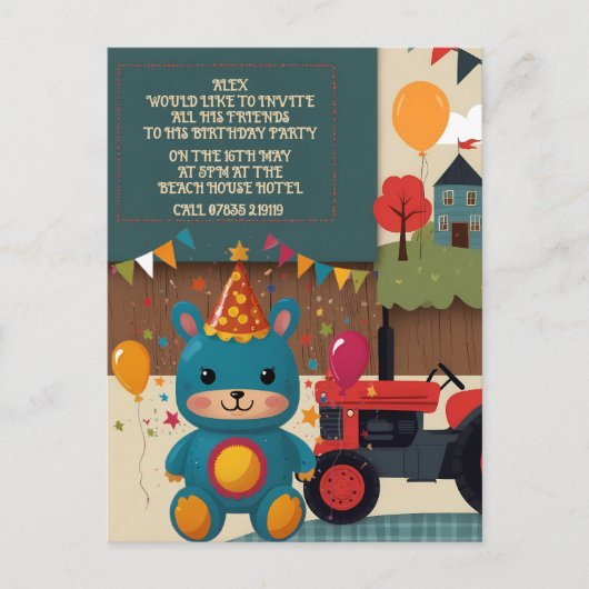 パーティーの招待状 ポストカード (正面)