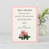 パーティーの招待状 - ローズデザイン 招待状 (スタンド正面)