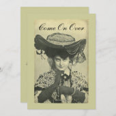 パーティーの招待状 - ヴィンテージ ヴィクセン ご招待！ 招待状 (正面/裏面)