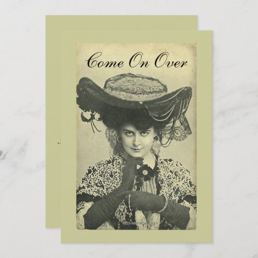 パーティーの招待状 - ヴィンテージ ヴィクセン ご招待! 招待状 (正面/裏面)