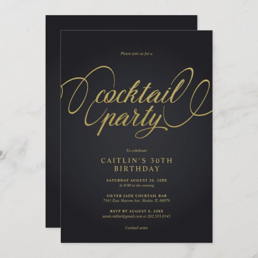 パーティーの招待状 招待状 (正面/裏面)