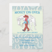 パーティーの招待 カウボーイと馬 招待状 (正面/裏面)