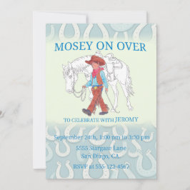 パーティーの招待 カウボーイと馬 招待状
