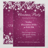 パーティーの招待 ピンク エレガント 輝き オーダーメイド 招待状 (正面/裏面)