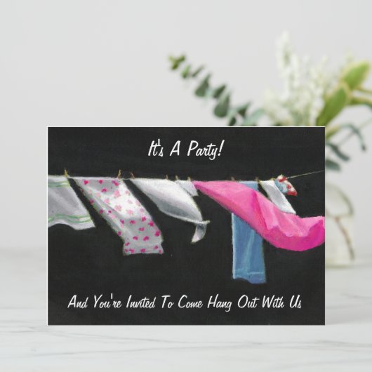 パーティーの招待: 来られる私達と時を過ごして下さい: 洗濯 招待状 (スタンド正面)