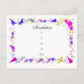 パーティーの時間だパーティーの女性 インビテーションポストカード (裏面)