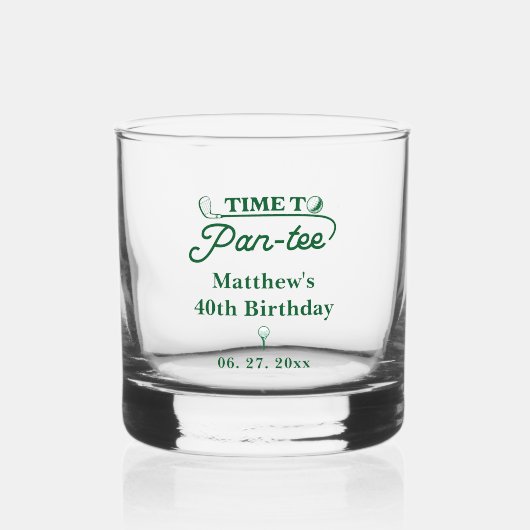 パーティーの時間だ メンズ ゴルフ 誕生日 ウイスキーグラス (正面)