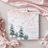 パーティーの時間で、赤面の冬の誕生日の招待状 招待状