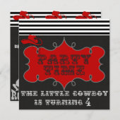 パーティーの時間カウボーイの西部の誕生日の招待状 招待状 (正面/裏面)