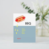 パーティーの時間ホットドッグの招待 インビテーションポストカード (スタンド正面)