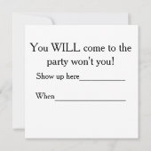 パーティーの時間 招待状 (裏面)