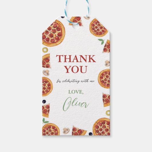 パーティーの楽しいひととき ピザ ギフトタグ (正面)