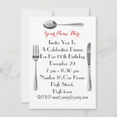 パーティーの楽しいシェフインフォーマル 招待状 (裏面)