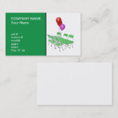 パーティーの気球が付いている折りたたみ椅子そしてテーブル 名刺 (正面/裏面)