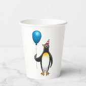 パーティーの気球を持つペンギン 紙コップ (裏面)