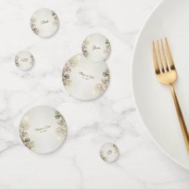 パーティーの水色ゴールデンユーカリの葉の光沢 コンフェッティ