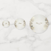 パーティーの水色ゴールデンユーカリの葉の光沢 コンフェッティ (正面)