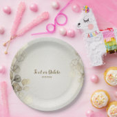 パーティーの水色ゴールデンユーカリの葉の光沢 ペーパープレート (パーティー)