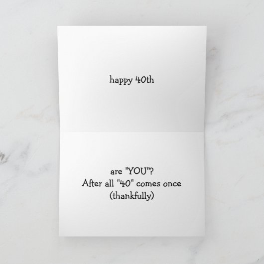 パーティーの準備はいいですか? 40歳の誕生日おめでとう! カード (内部)