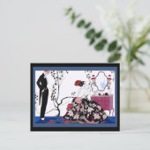 パーティーの準備をしている女性 ポストカード (スタンド正面)