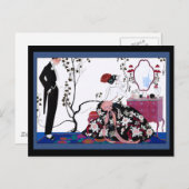 パーティーの準備をしている女性 ポストカード (正面/裏面)