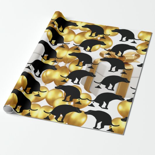 パーティーの笑わされるたこ犬 ラッピングペーパー (アンロールド)