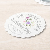 パーティーの結婚お祝い。結婚記念日 ペーパーコースター (アングル)