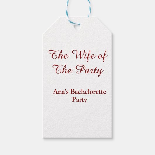 パーティーの花嫁の名前と日付 ギフトタグ (正面)