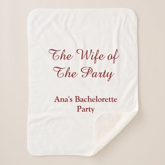 パーティーの花嫁の名前と日付 シェルパブランケット (正面)