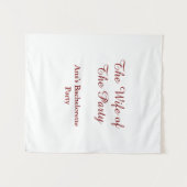 パーティーの花嫁の名前と日付 タペストリー (正面(横))