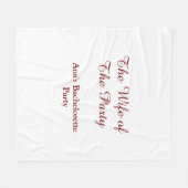 パーティーの花嫁の名前と日付 フリースブランケット (正面(横))