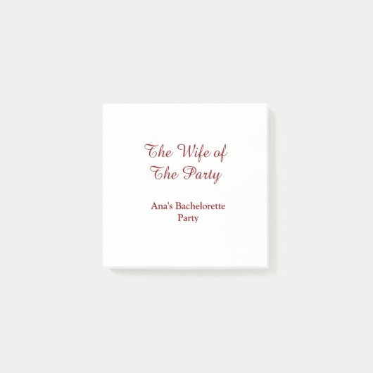 パーティーの花嫁の名前と日付 ポストイット (正面)