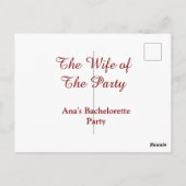 パーティーの花嫁の名前と日付 ポストカード (裏面)