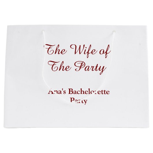 パーティーの花嫁の名前と日付 ラージペーパーバッグ (正面)