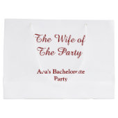 パーティーの花嫁の名前と日付 ラージペーパーバッグ (裏面)