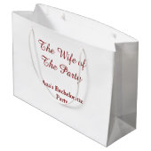 パーティーの花嫁の名前と日付 ラージペーパーバッグ (裏面アングル)