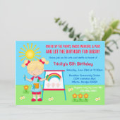 パーティーの芸術および技術の誕生日の招待を絵を描くこと 招待状 (スタンド正面)