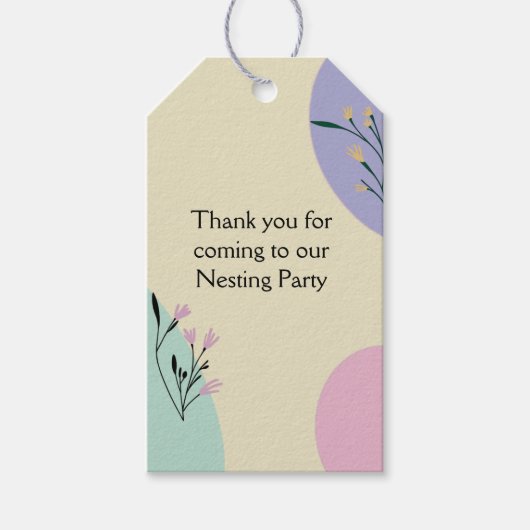 パーティーの親のネスト新生児 ギフトタグ (正面)