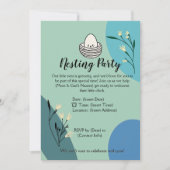 パーティーの親を赤ちゃんシャワーにネスト 招待状 (正面)